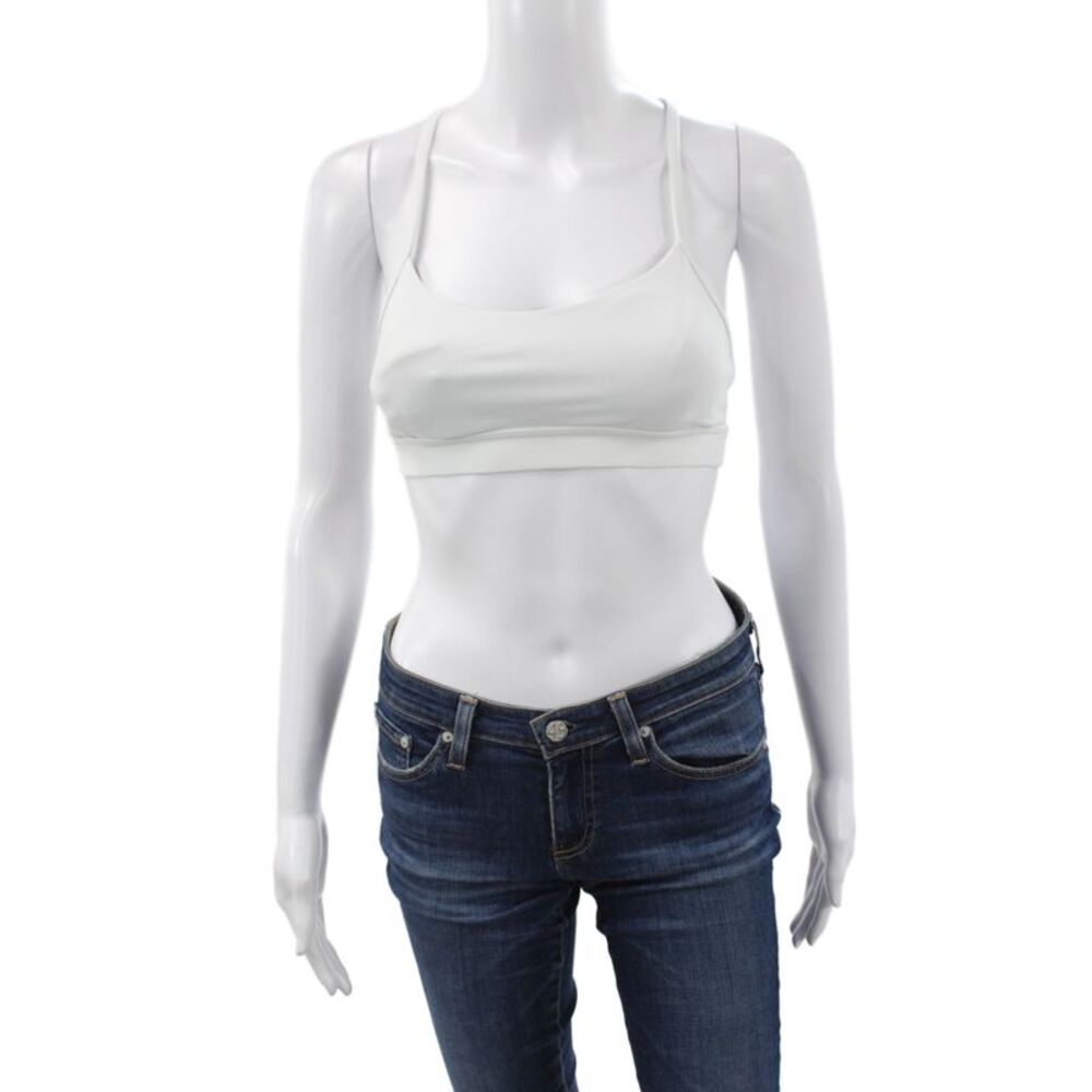Lululemon Womens Padded Racer Back Sleeveless Sports Bra White Size 4